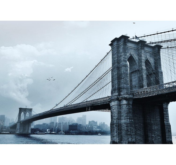 Wall mural new york brooklyn bridge artwork - TenStickers