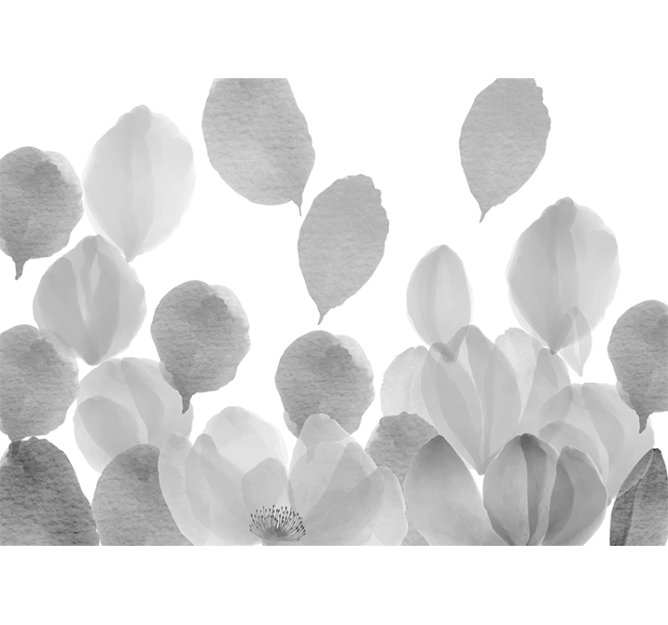 Poppy wall mural with graceful leaf design - TenStickers