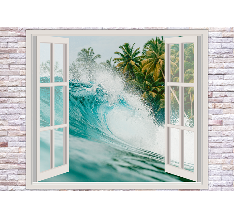 Under the sea wall mural ocean wave perspective - TenStickers