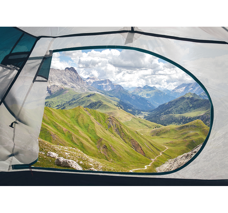 Verdant mountain landscape landscape wall mural - TenStickers