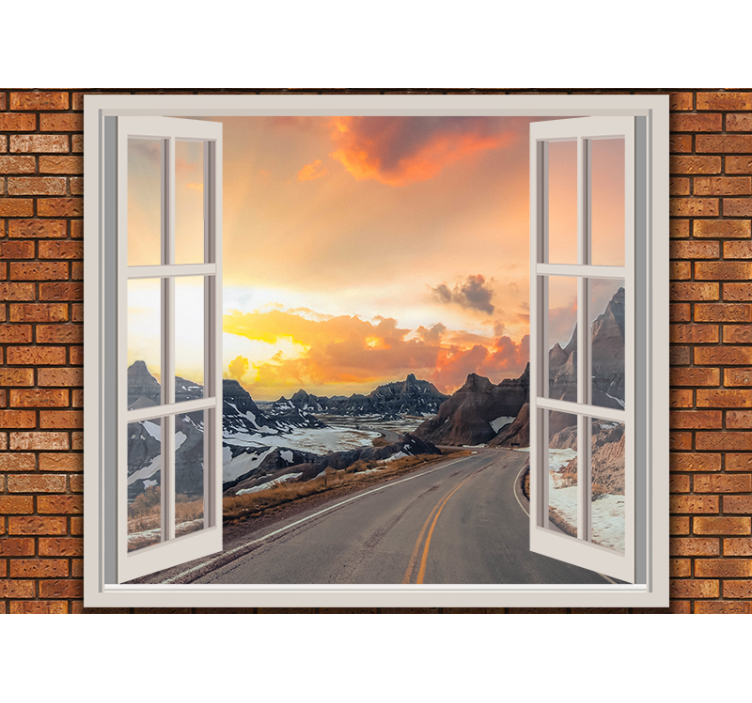 Landscape wall mural mountain dusk view - TenStickers