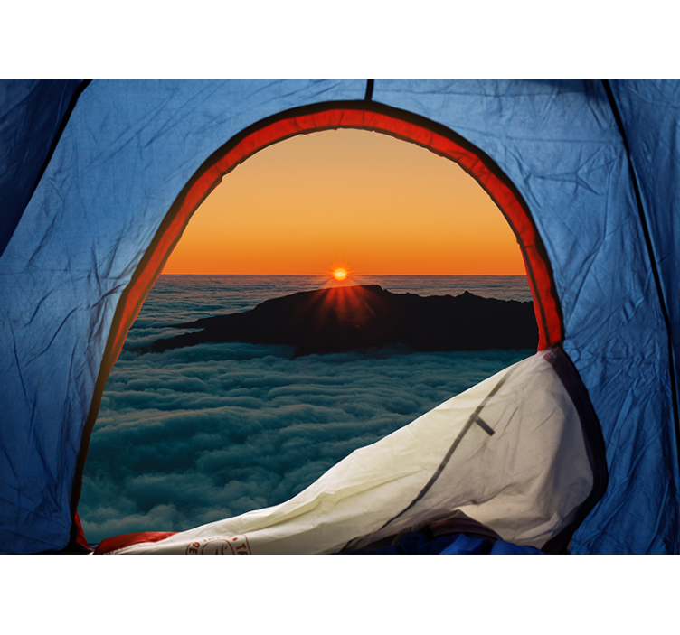 Landscape wall mural mountain dusk view - TenStickers