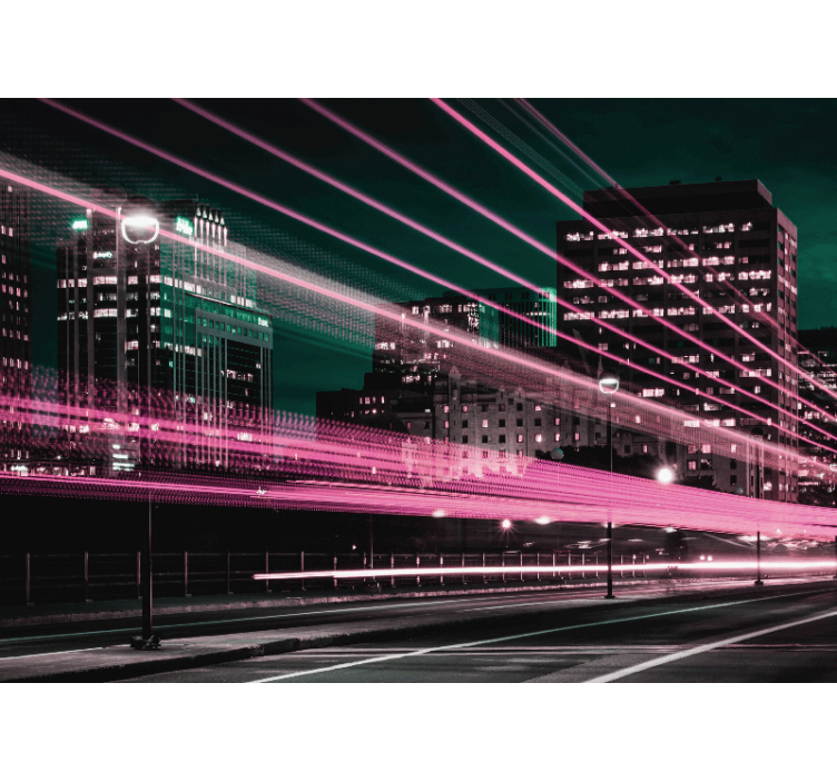 City wall mural urban skyline surge - TenStickers