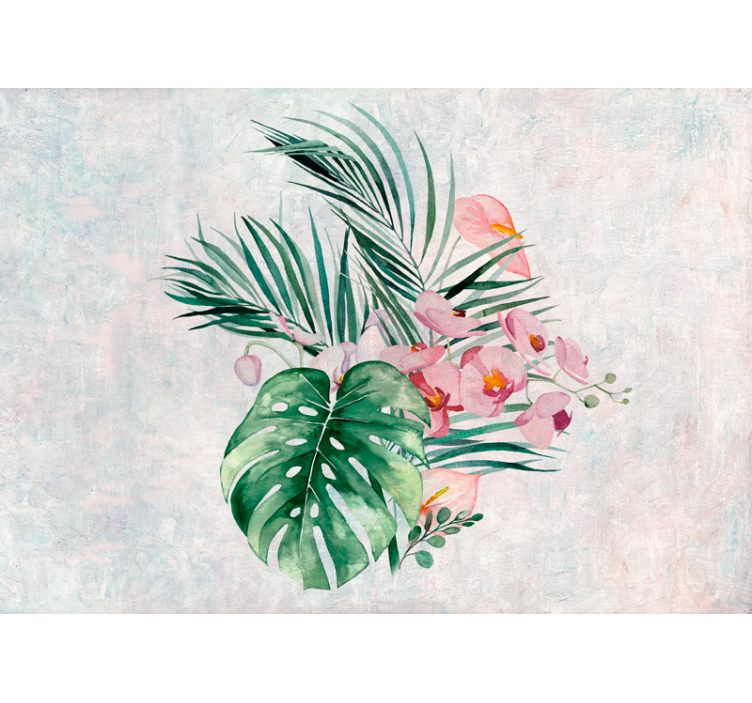 Flower wall mural tropical floral design - TenStickers