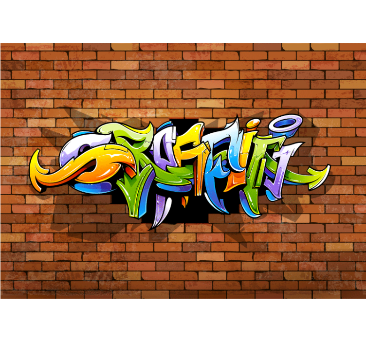Graffiti wall mural colorful urban lettering - TenStickers
