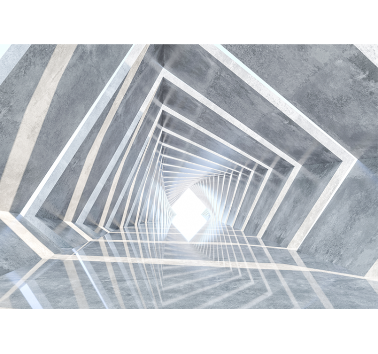 Abstract wall mural geometric depth perspective - TenStickers