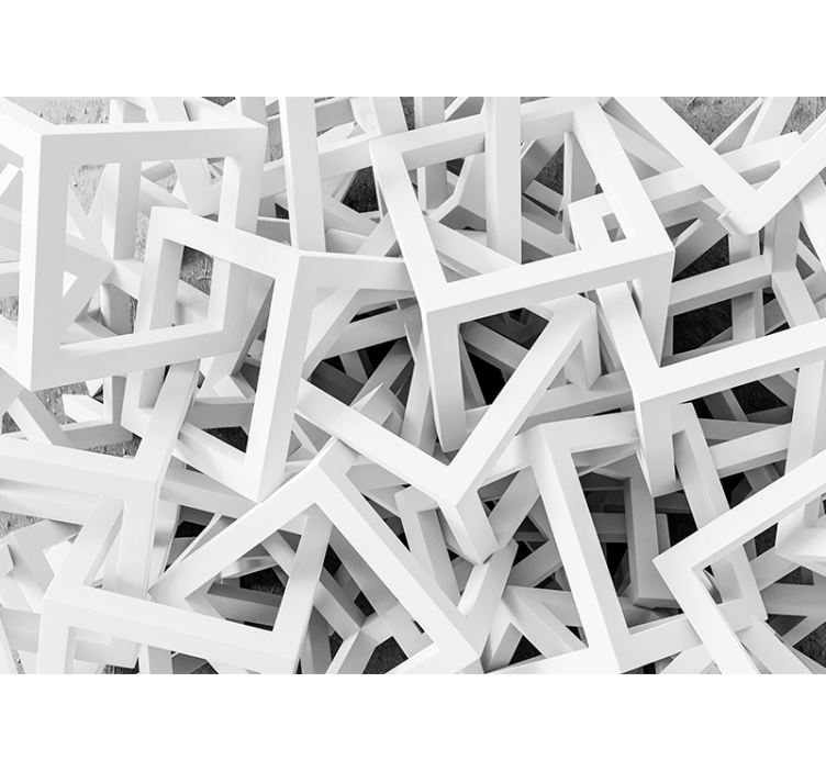 Texture wall mural abstract white shapes - TenStickers