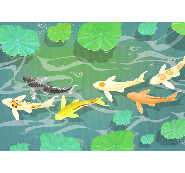 Animals wall mural koi fish pond decor - TenStickers