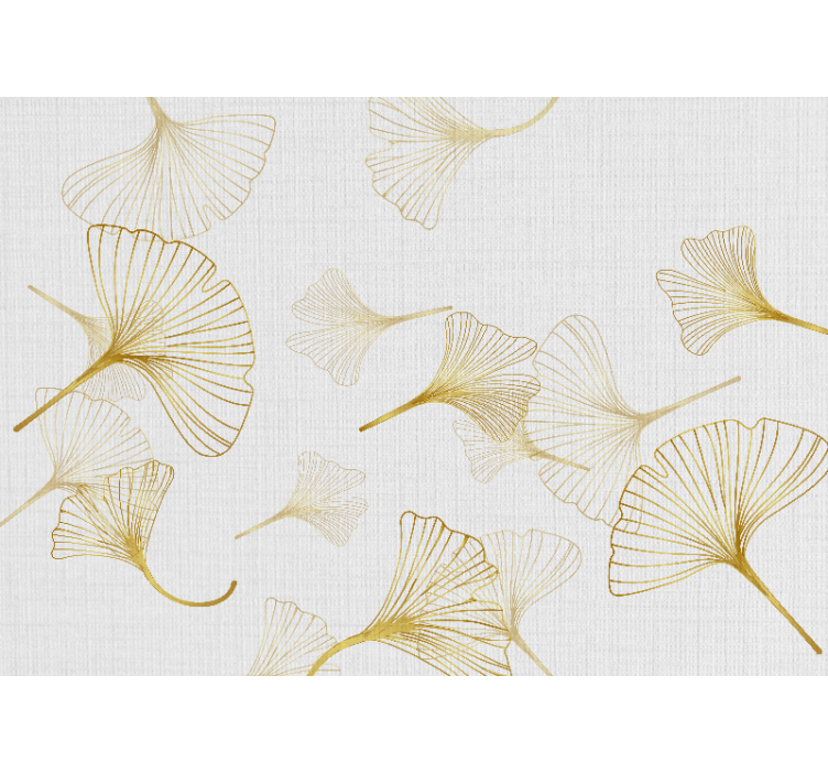 Flower wall mural ginkgo leaf patterns - TenStickers