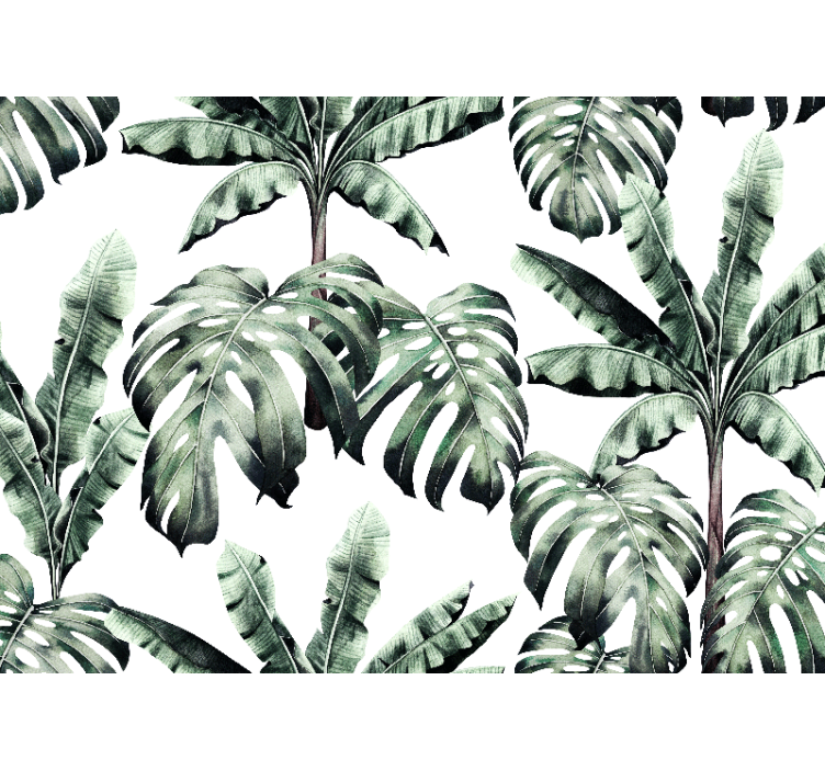 Lush tropical leaves jungle wall mural - TenStickers