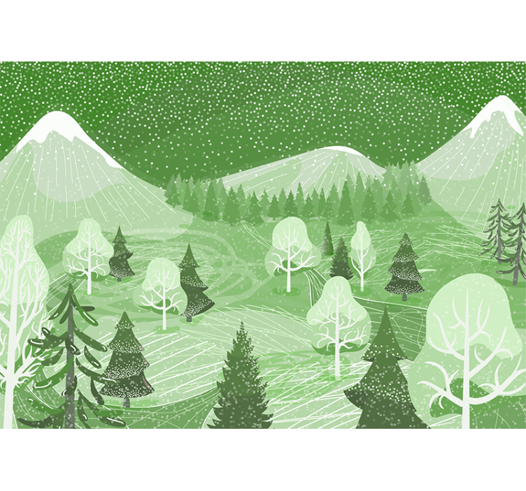 Wall mural nature mountain forest landscape - TenStickers