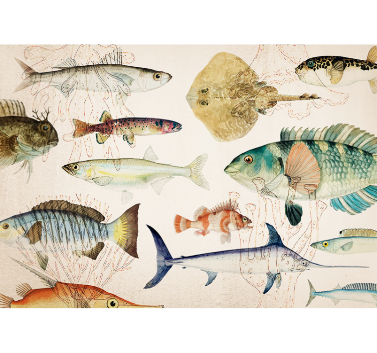 Animals wall mural marine life collection - TenStickers