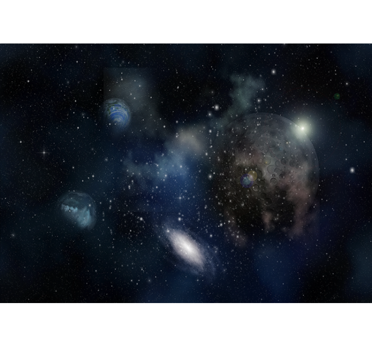 Space wall mural galactic exploration scene - TenStickers