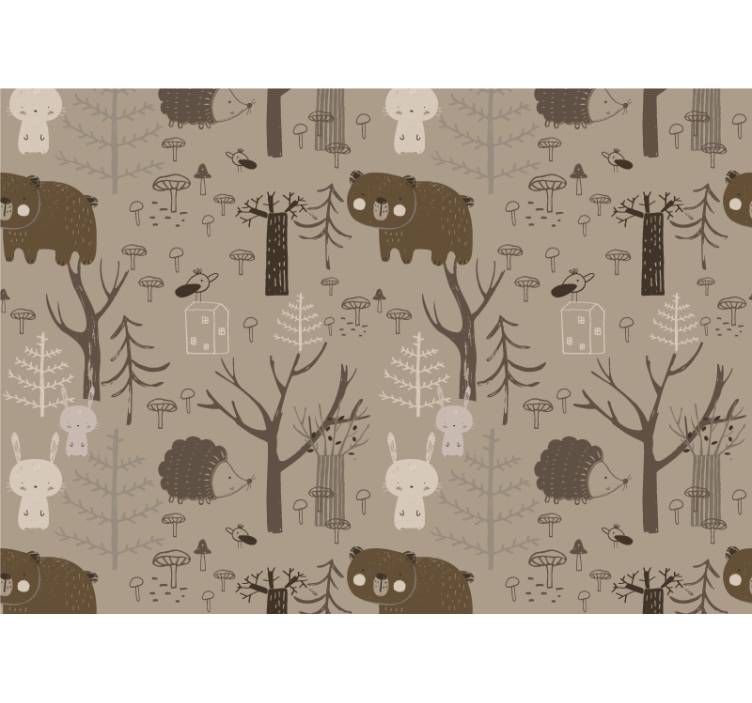 Animals wall mural forest creatures at play - TenStickers