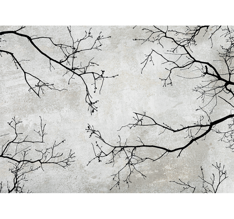 Branch Silhouette Design wall mural nature - TenStickers