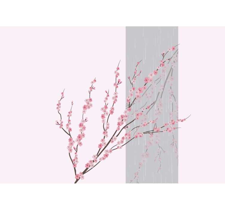 Flower wall mural gentle pink blossoms - TenStickers