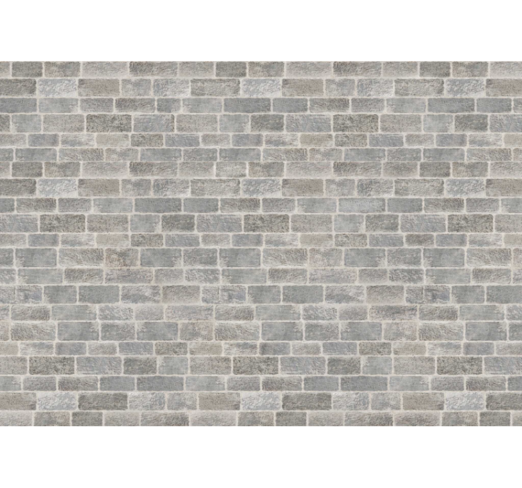 Brick mural wallpaper textured grey bricks - TenStickers