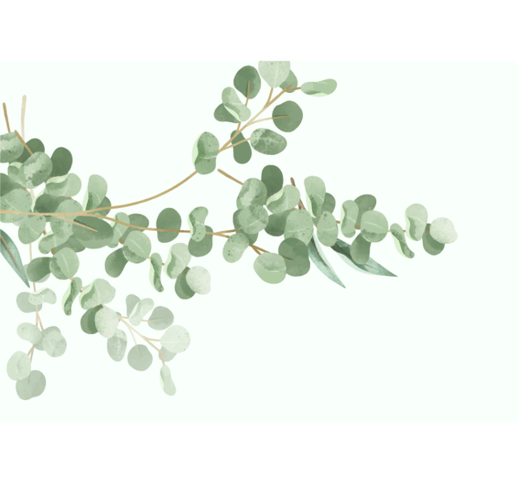 Flower wall mural eucalyptus leaf design - TenStickers