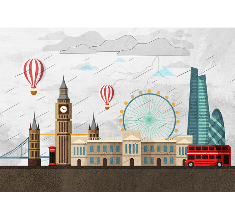 Wall mural london skyline adventure - TenStickers