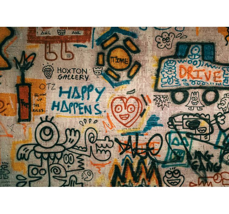 Graffiti wall mural colorful urban art - TenStickers