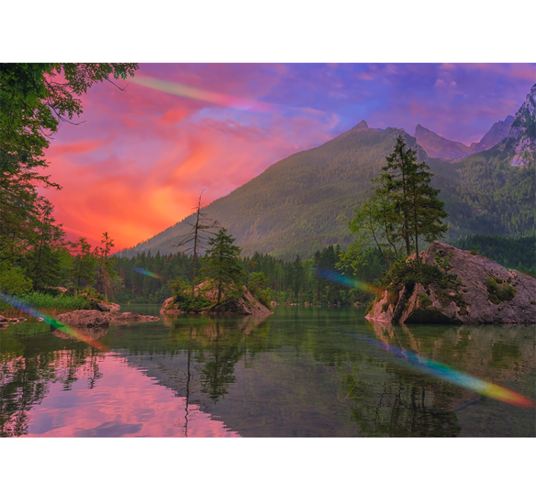 Serene Reflection wall mural mountain - TenStickers
