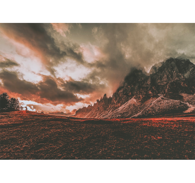 Landscape wall mural dramatic mountain scenery - TenStickers