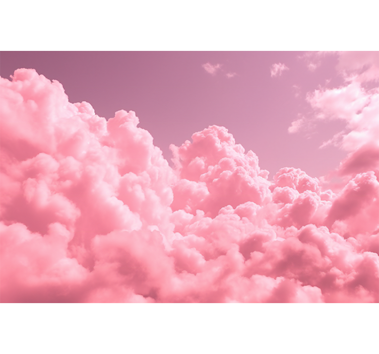 pink fluffy clouds Kids wall murals - TenStickers