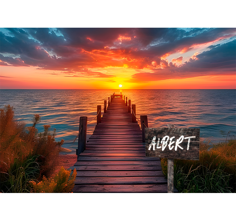 sunset path sign name Teenage wall murals - TenStickers