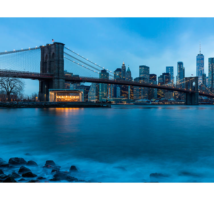Brooklyn Bridge Nightscape wall mural new york - TenStickers