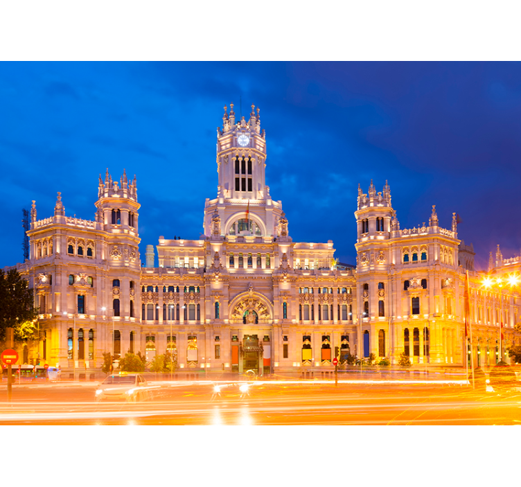 Illuminated Cityscape wall mural madrid - TenStickers