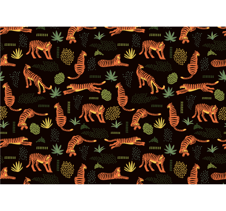Tiger Pattern animals wall mural - TenStickers