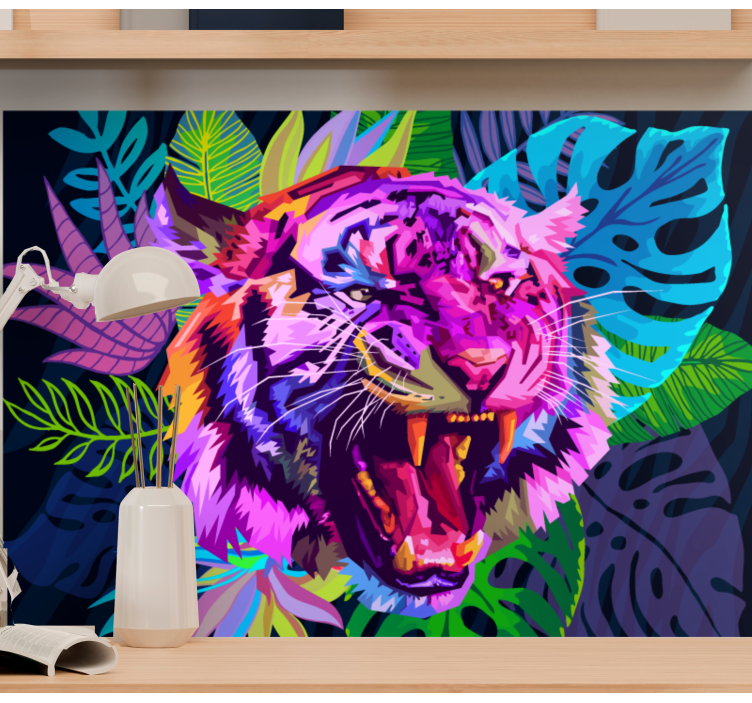 3D tiger in galaxy  Wall Mural - TenStickers