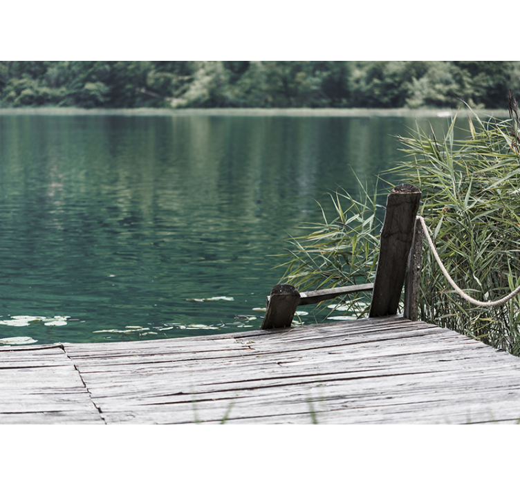 Serene Pier lake wall mural - TenStickers