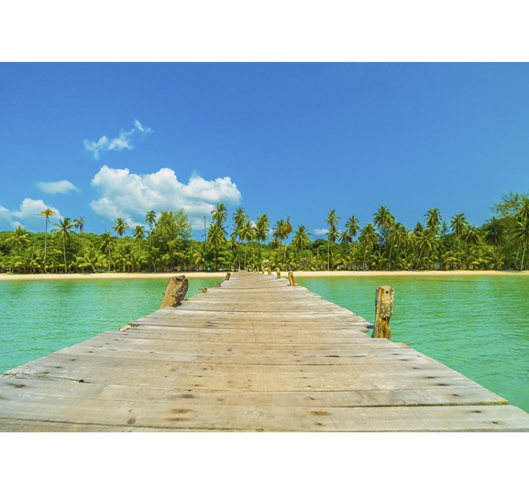 Tropical Pier Escape landscape wall mural - TenStickers