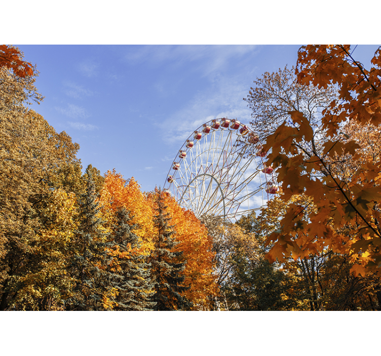 Wall mural master bedroom ferris wheel in autumn - TenStickers