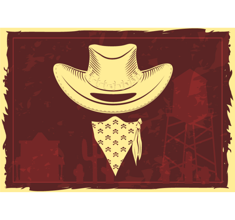 Childrens wall mural cowboy hat and bandana - TenStickers