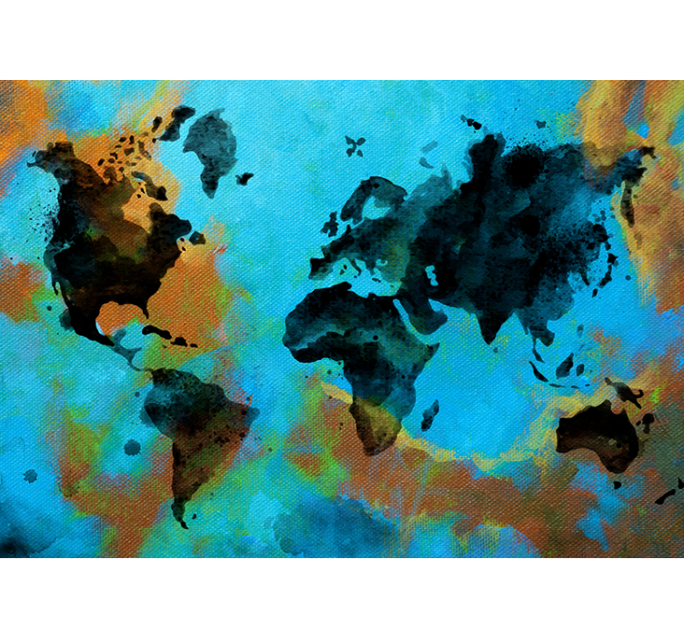 Artistic Design world map wallpaper - TenStickers