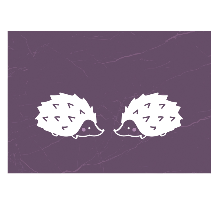 Animals wall mural cute hedgehog couple - TenStickers