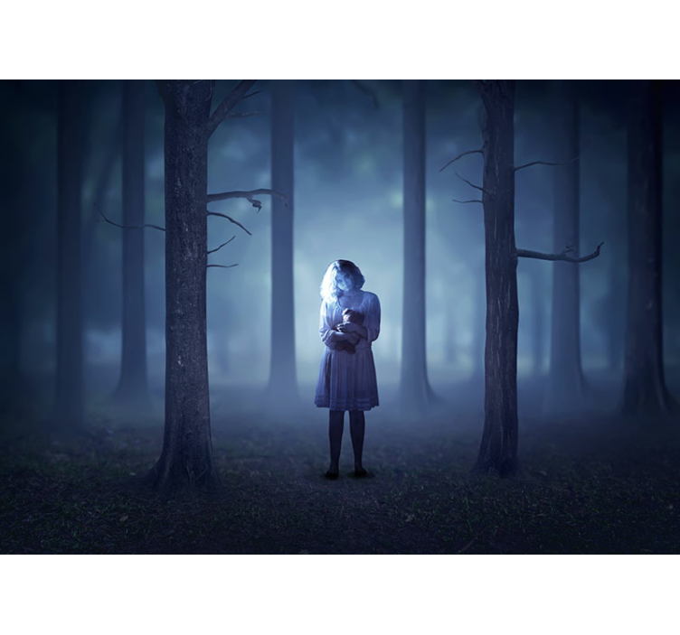 Wall mural fantasy girl in mist - TenStickers