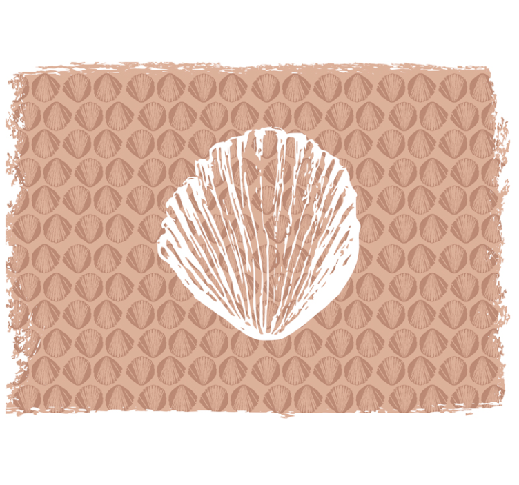 Retro Seashell Pattern beige animal wall mural - TenStickers
