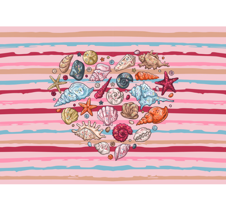 Shells Sea Life animals wall mural - TenStickers