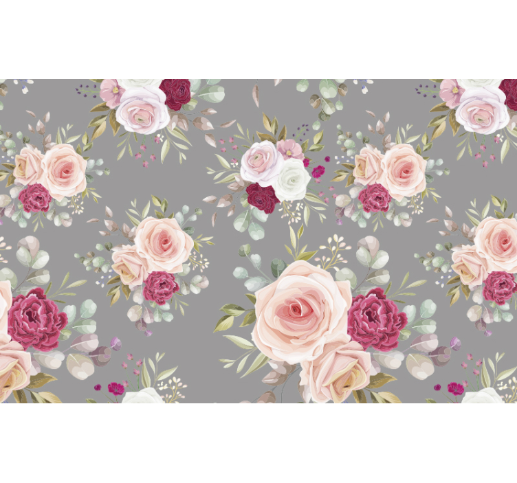 Roses And Greenery flower wall mural - TenStickers