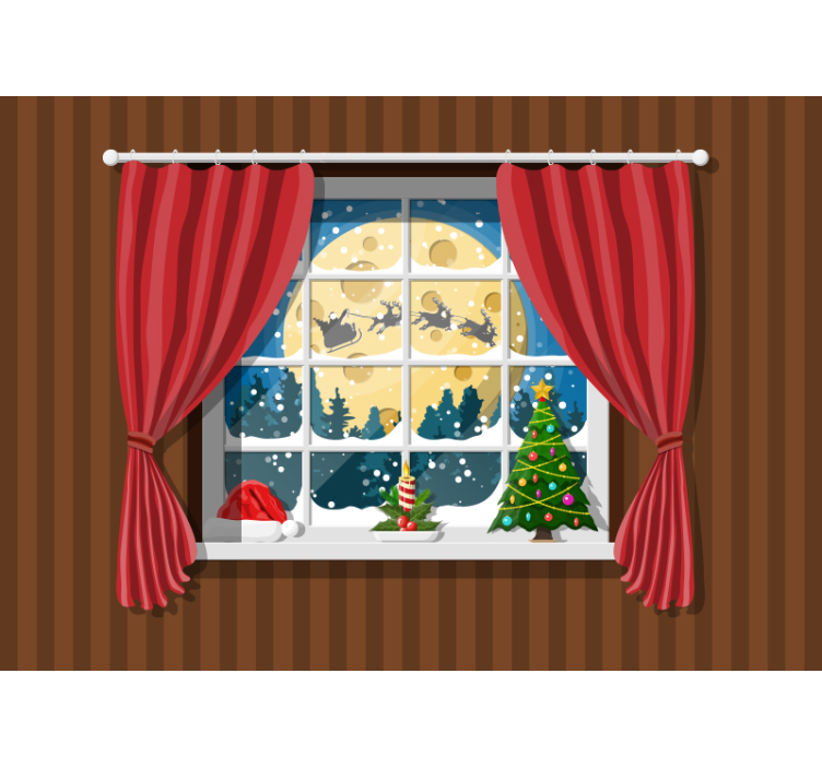 Christmas wall mural festive window display - TenStickers