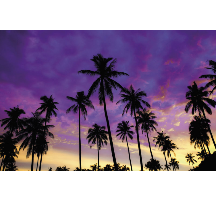Palm Silhouettes Sunset wall mural nature - TenStickers