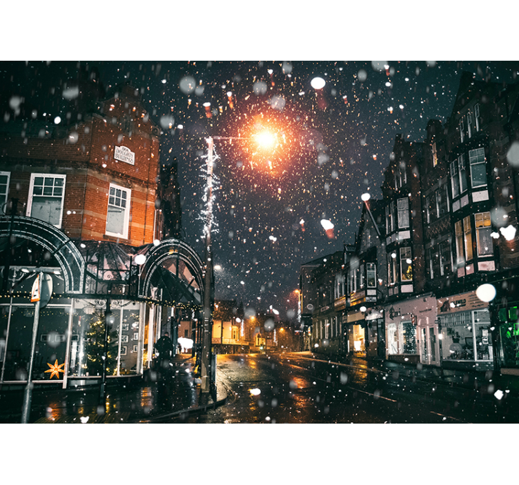 Festive Winter Scene christmas wall mural - TenStickers