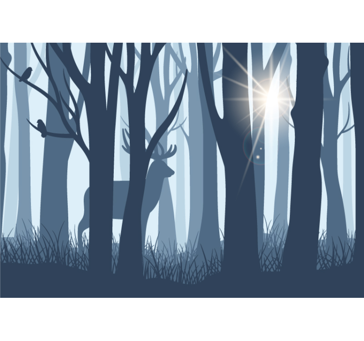 Forest wall mural tranquil forest scene - TenStickers
