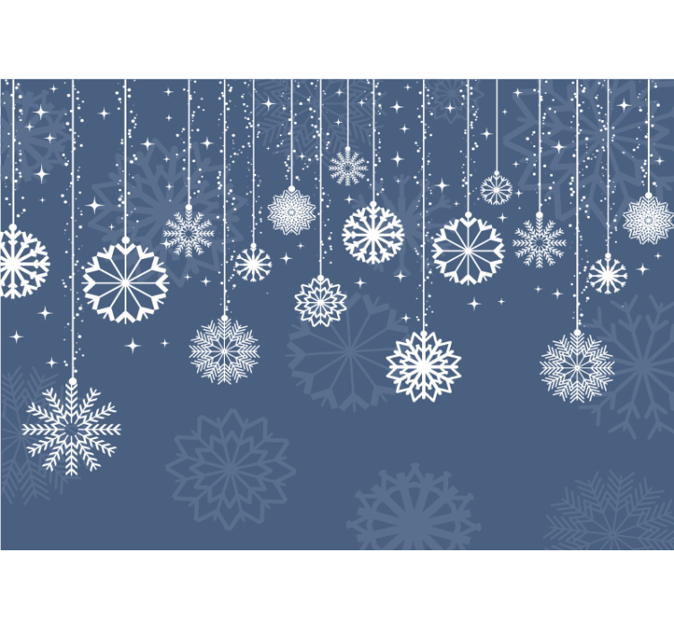 Falling Snowflakes christmas wall mural - TenStickers