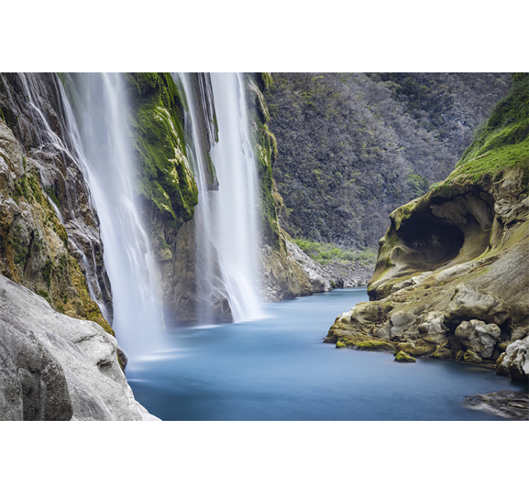 Wall mural waterfall serene waterfall view - TenStickers