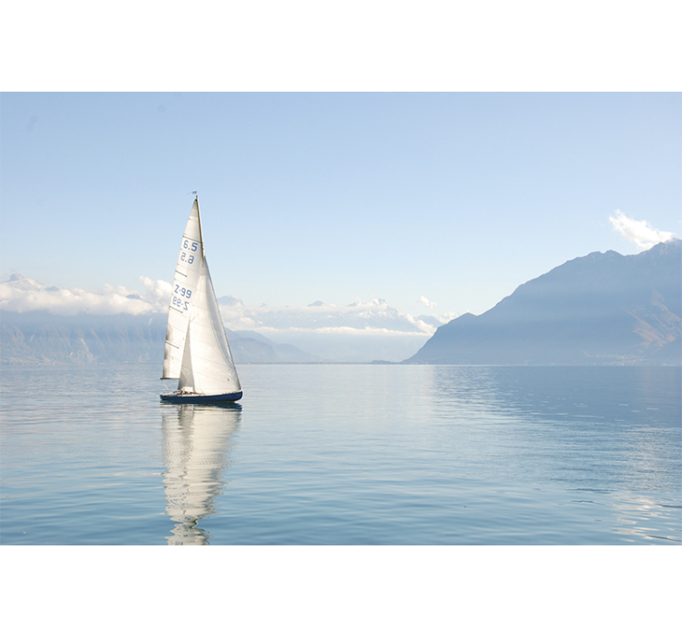 Sailing boat peaceful sea under the sea mural - TenStickers