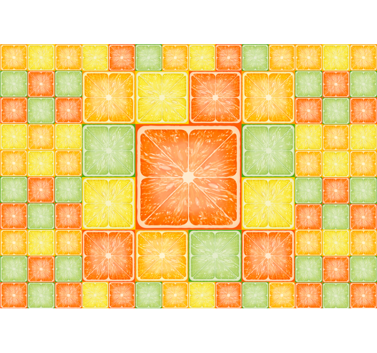 Flower wall mural citrus slice design - TenStickers